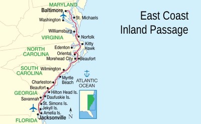 East Coast cruise map