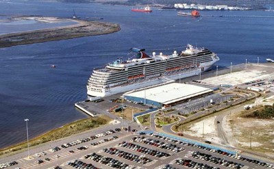 Jacksonville FL cruise terminal aerial